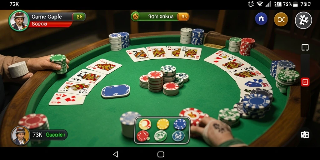Screenshot gameplay gaple di 73K yang menarik dan penuh aksi.