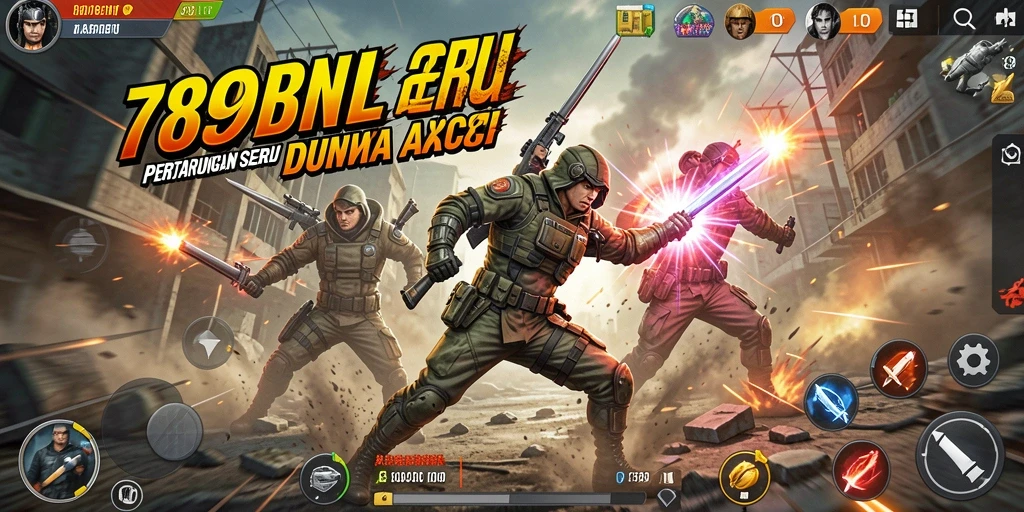 Tangkapan layar utama 789BNL menampilkan action seru di arena pertarungan.