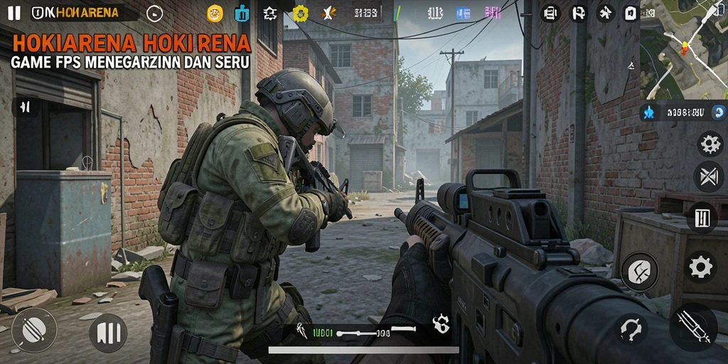 Gameplay intens HOKIARENA dengan aksi menembak seru.