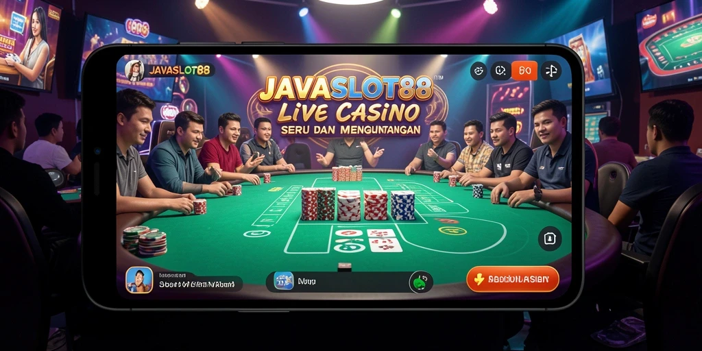 Tampilan menarik dari gameplay Live Casino di JAVASLOT88.