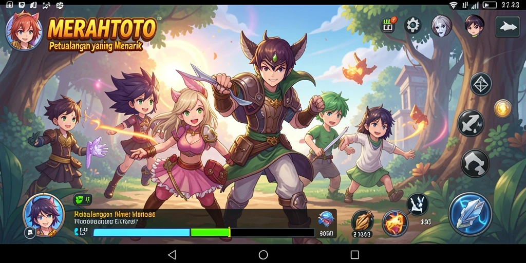 Tampilan seru gameplay <strong>MERAHTOTO</strong> dengan karakter anime.